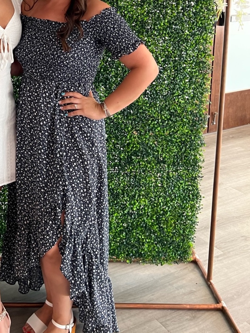 Francesca’s Navy Blue Floral Midi Dress - Picture 5 of 5